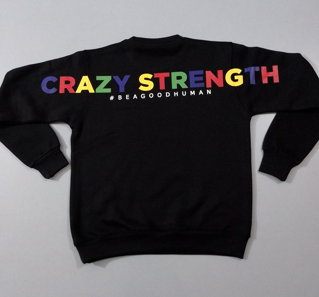 Crazy Strength Jumper - Large Writing To Rear